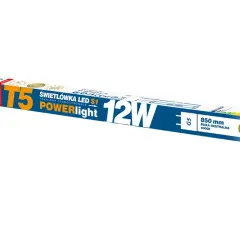 Opakowanie świetlówki LED Polamp T5 o mocy 12W, długości 850 mm, barwie białej neutralnej 4000K.