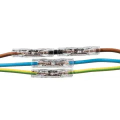 Szybkie i bezpieczne łączenie przewodów elektrycznych, idealne gdy trzeba przedłużyć przewód elektryczny w ścianie.