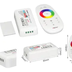 Sterownik RGB LED z pilotem dotykowym. Zestaw do sterowania oświetleniem LED.