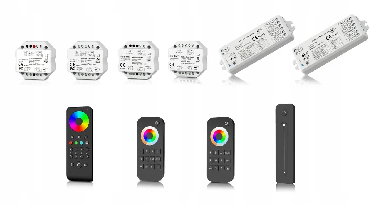 Pilot do LED, kontrolery i piloty RGB, CCT, WiFi, Zigbee.