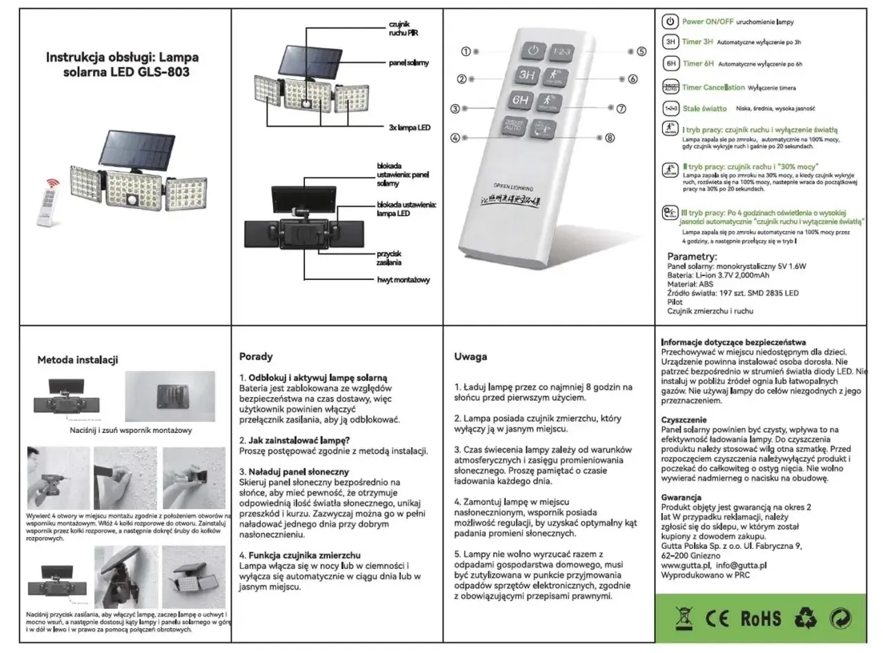 Jak naładować lampę solarną bez słońca? Panel solarny ładuje się nawet w pochmurne dni, ale pełne naładowanie wymaga słońca.