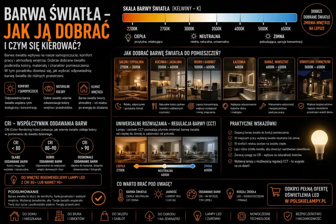 Jaka barwa światła na zewnątrz? Od 5000K do 6500K dla bezpieczeństwa i lepszego oświetlenia przestrzeni wokół domu.