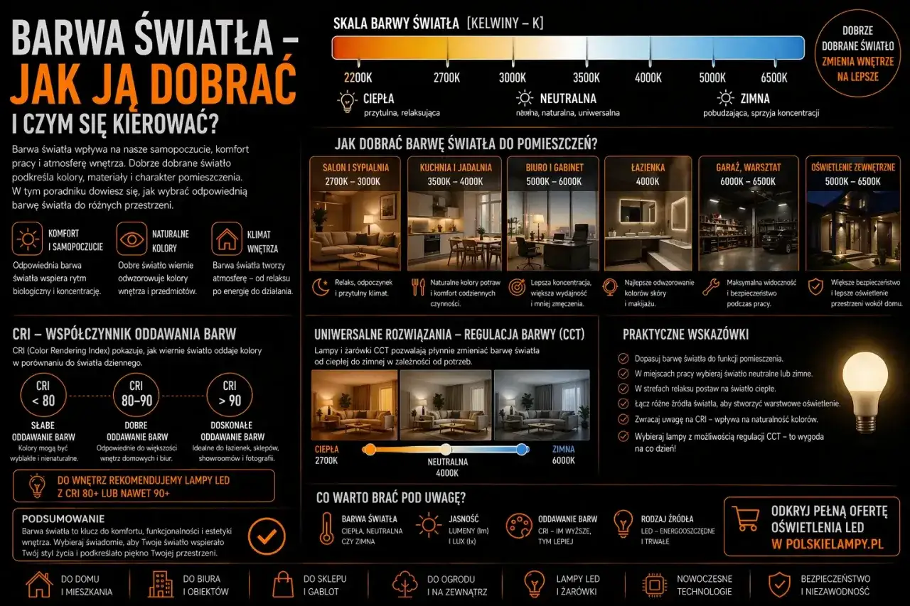 Skala barwy światła: kelwiny a lumeny. Wybierz barwę światła dopasowaną do pomieszczenia, by stworzyć idealny klimat.